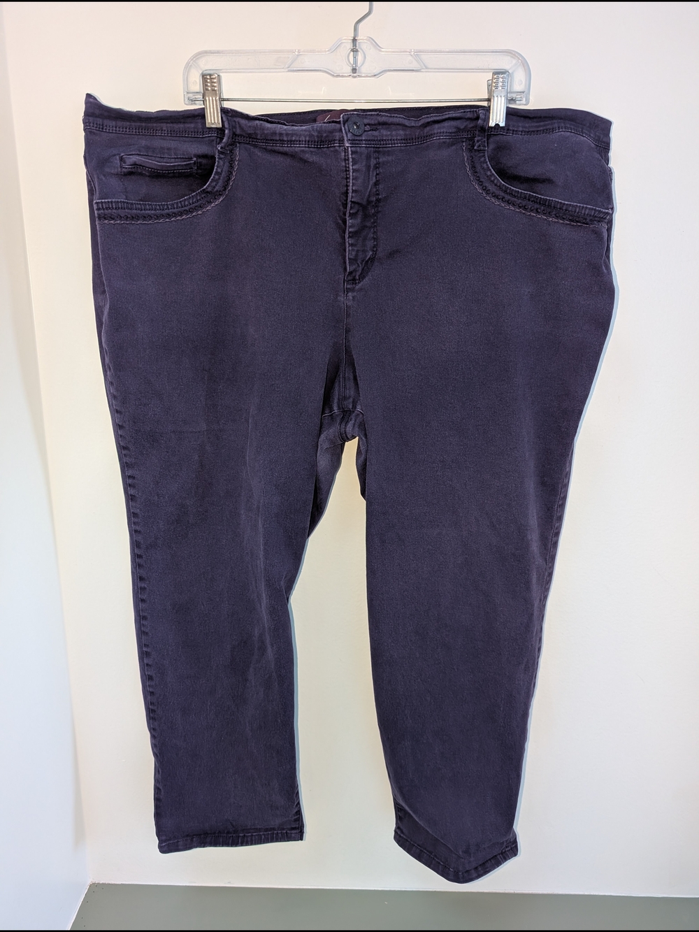 Gloria Vanderbilt Cropped Ankle Grazer Stretch Jeans in Purple Size 22W